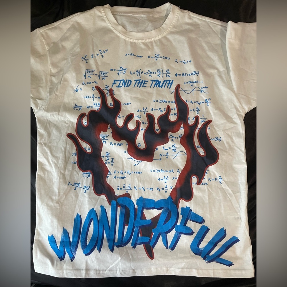 White graphic tee